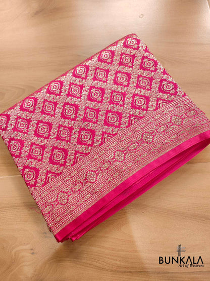 Shade of Grace Dark Pink Brocade Mashru Silk Banarasi Saree