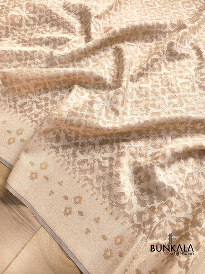 Golden Tissue Silk Patola Design Resham Handweaved Banarasi Saree