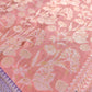 Peach Pink Sona Rupa Jaal Handloom Banarasi Pure Tissue Silk Saree