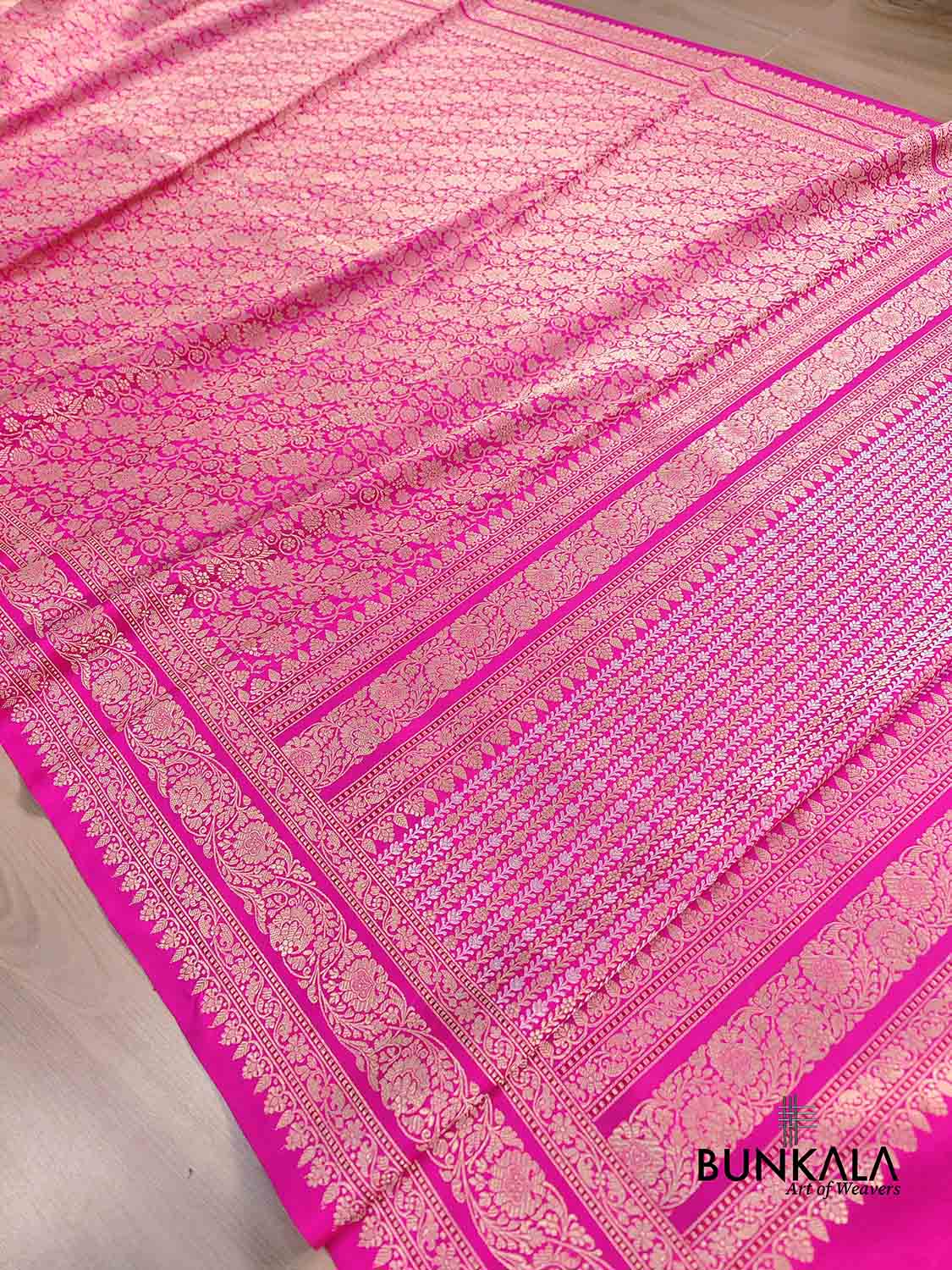 Pink Tanchui Heritage Kadwa Handweaved Banarasi Pure Katan Silk Saree