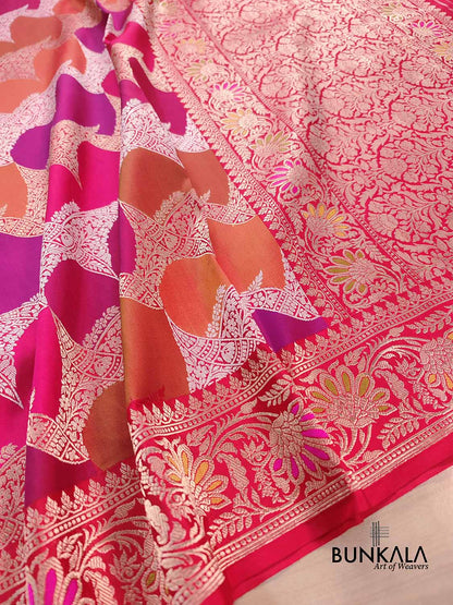 Multicolor Rangkaat Kadwa Handweaved Banarasi Pure Katan Silk Saree