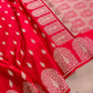 Red Jharoka Border Handloom Banarasi Pure Mashru Silk Saree