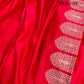 Red Jharoka Border Handloom Banarasi Pure Mashru Silk Saree
