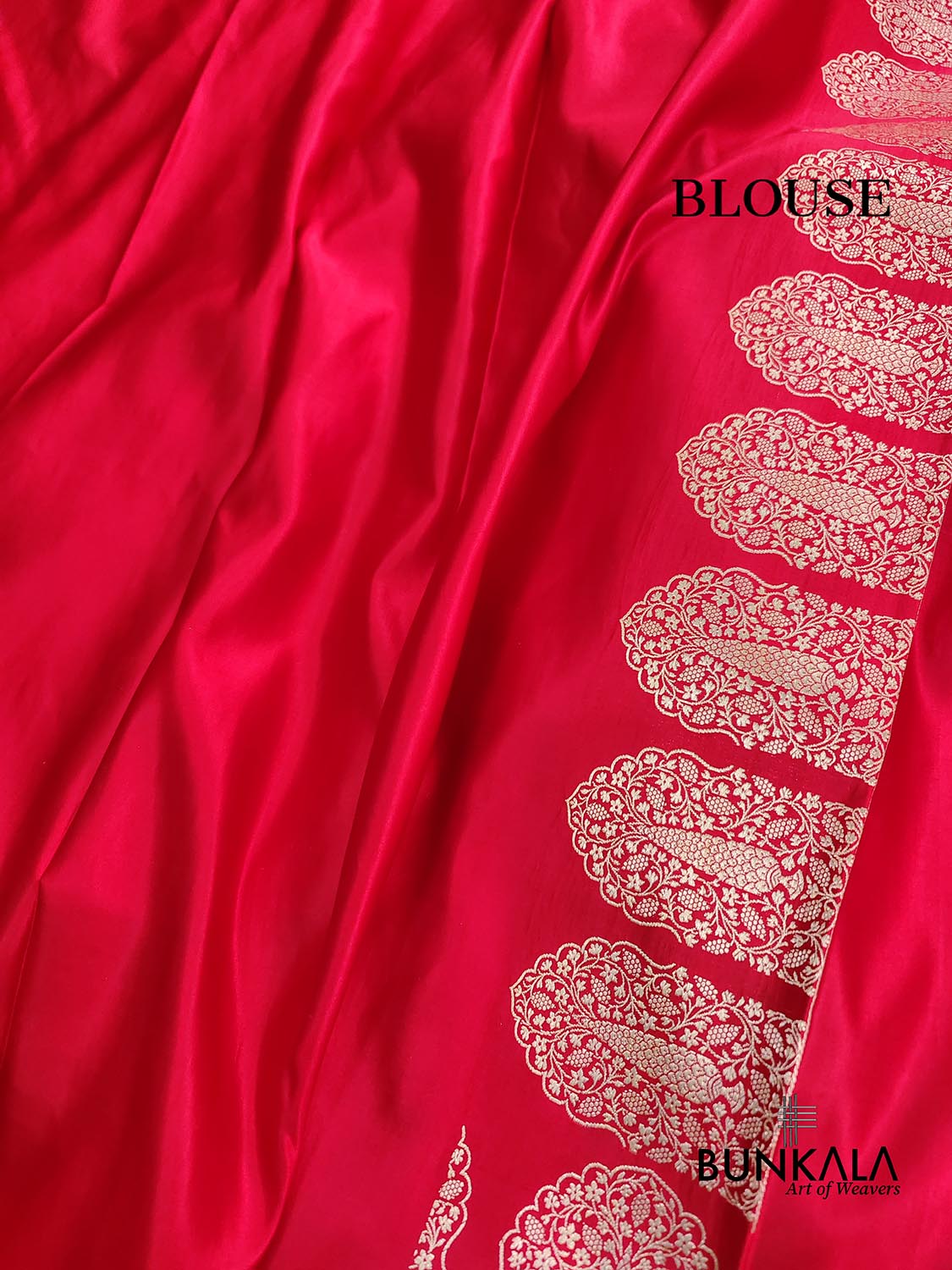 Red Jharoka Border Handloom Banarasi Pure Mashru Silk Saree