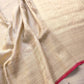 Beige Floral Jaal Ektara Jamewar Hand Weaved Banarasi Pure Mashru Tissue Silk Saree