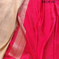 Beige Floral Jaal Ektara Jamewar Hand Weaved Banarasi Pure Mashru Tissue Silk Saree