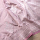 Pastel Pink Silver Zari Ektara Kadwa Hand Weaved Buta Banarasi Pure Katan Silk Saree