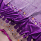 Purple Modern Design Meenakari Kadwa Hand Weaved Banarasi Pure Katan Silk Saree