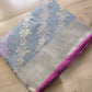 Pastel Grey Meenakari Jaal Kadwa Hand Weaved Banarasi Pure Katan Silk Saree