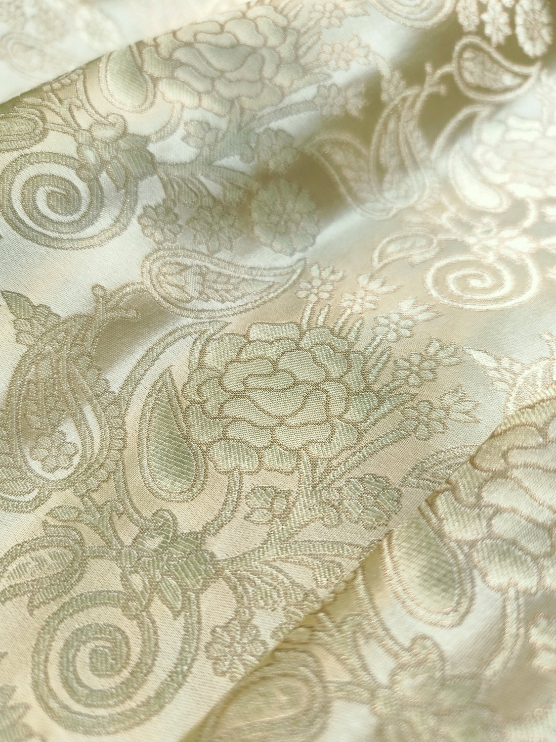 Pastel Green Floral Jaal Tanchui Banarasi Mashru Silk Saree