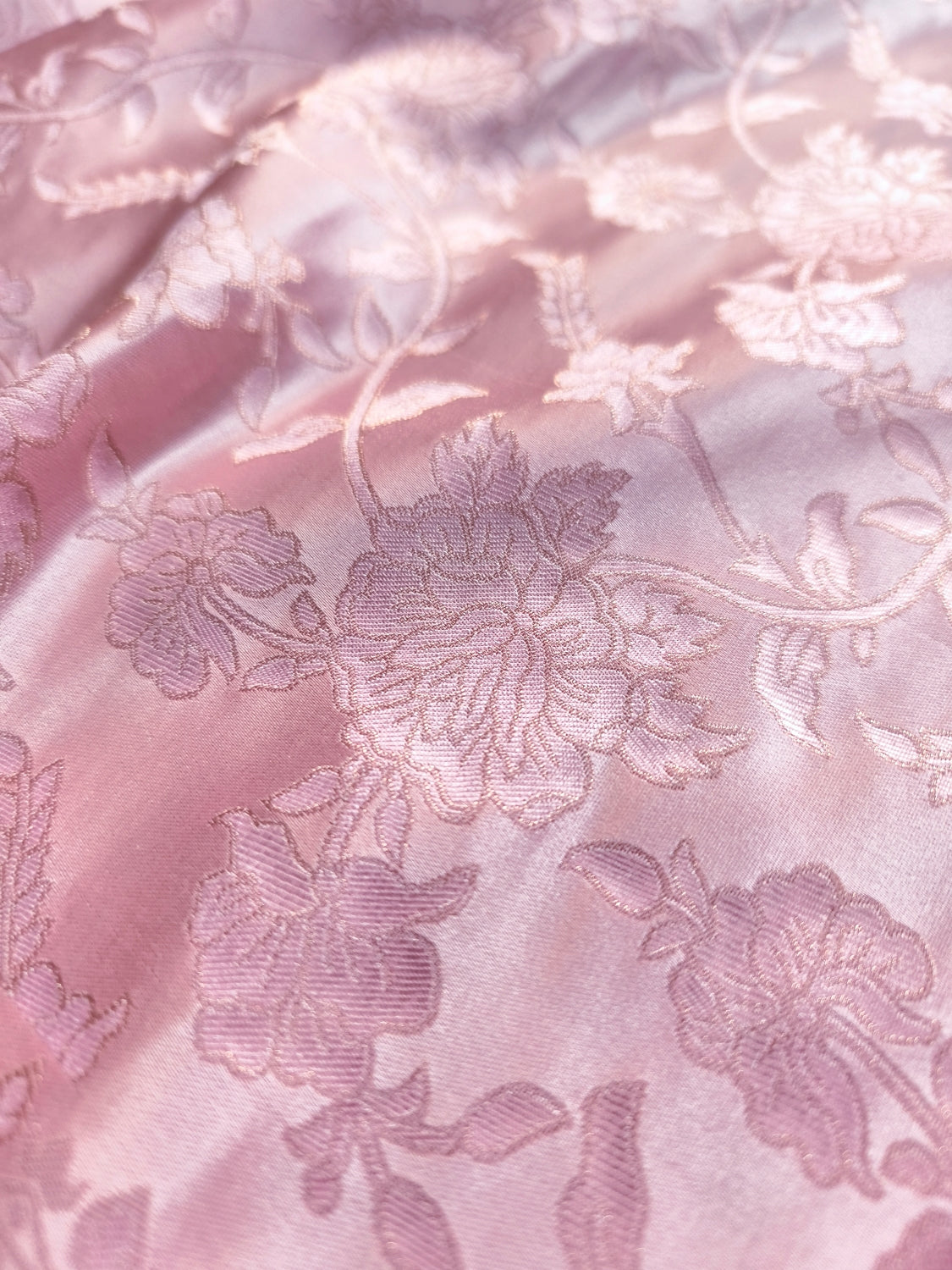 Baby Pink Floral Jaal Tanchui Banarasi Mashru Silk Saree