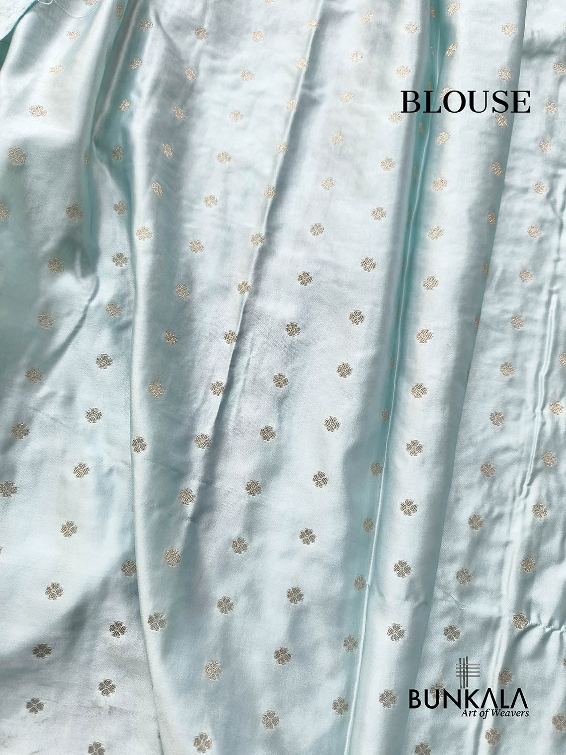 Pastel Ice Blue Brocade Meenakari Banarasi Mashru Silk Saree