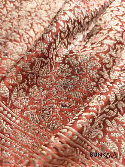 Cheeku Brown All Over Jaal Brocade Weaved Banarasi Mashru Silk Saree