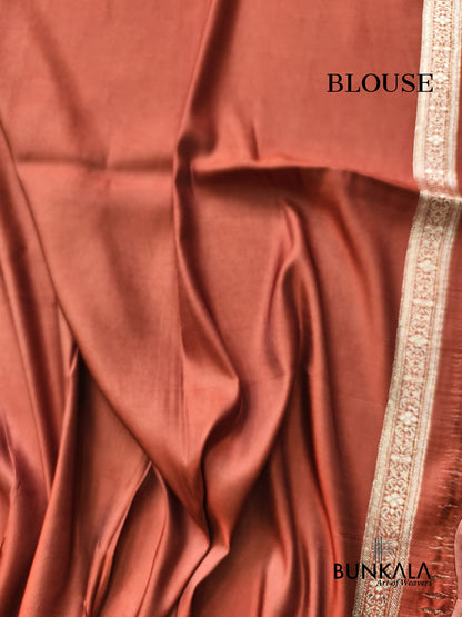 Cheeku Brown All Over Jaal Brocade Weaved Banarasi Mashru Silk Saree