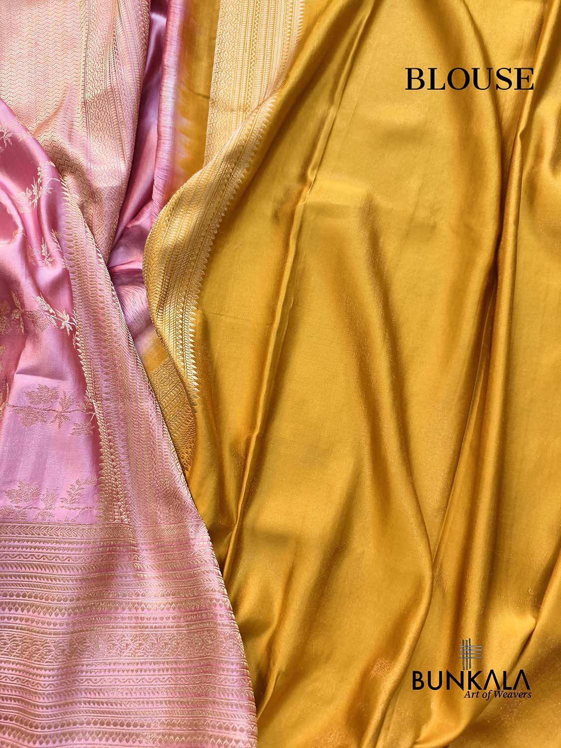 Onion Pink Jamewar Ektara Floral Jaal Handwoven Banarasi Pure Mashru Tissue Silk Saree