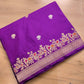 Two Tone Purple Pure Katan Silk Kadwa Handweaved Allover Small Flower Buti Banarasi Saree with Meenakari Border