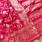Two Tone Pink Floral Jaal Design Silk Banarasi Saree