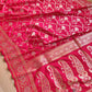 Two Tone Pink Floral Jaal Design Silk Banarasi Saree