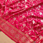 Two Tone Pink Floral Jaal Design Silk Banarasi Saree