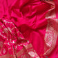 Two Tone Pink Floral Jaal Design Silk Banarasi Saree