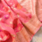 Peach Tilfi Meenakari Jaal Banarasi Pure Georgette Saree