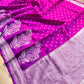 Purple Shaded Silver Zari Flower Big Buta Banarasi Pure Georgette Saree