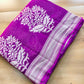 Purple Shaded Silver Zari Flower Big Buta Banarasi Pure Georgette Saree