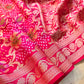 Red Double Shaded Bandhani Weaved Meenakari Banarasi Pure Georgette Saree
