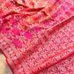 Red Double Shaded Bandhani Weaved Meenakari Banarasi Pure Georgette Saree