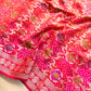 Red Double Shaded Bandhani Weaved Meenakari Banarasi Pure Georgette Saree