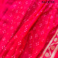Red Double Shaded Bandhani Weaved Meenakari Banarasi Pure Georgette Saree