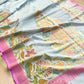 Grey Multicolor Brush Dye Banarasi Pure Georgette Saree