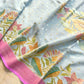 Grey Multicolor Brush Dye Banarasi Pure Georgette Saree