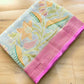 Grey Multicolor Brush Dye Banarasi Pure Georgette Saree