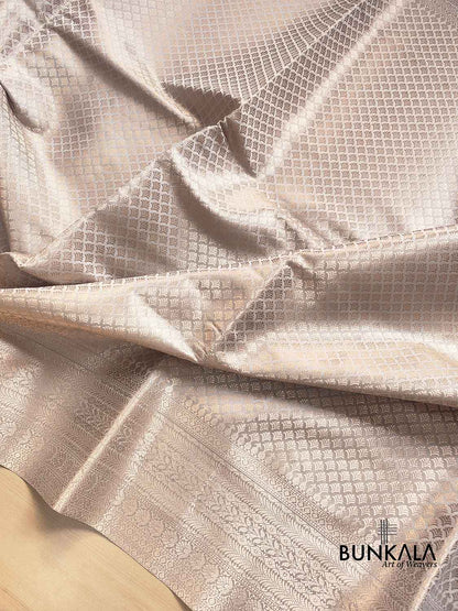 Grey Brocade Weaved Silk Banarasi Saree