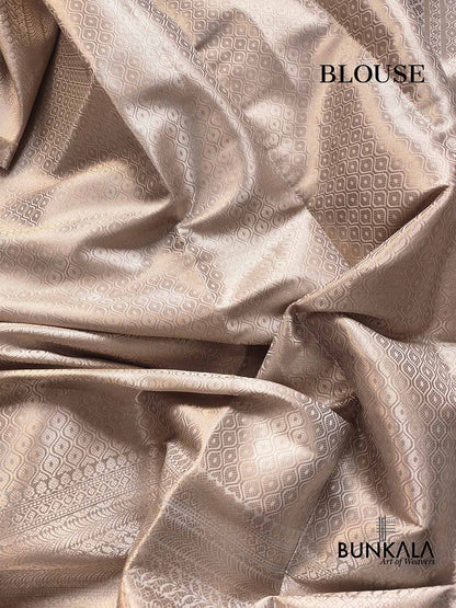 Grey Brocade Weaved Silk Banarasi Saree