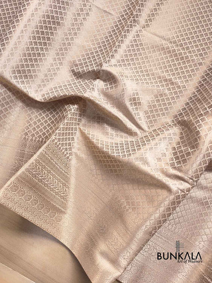 Off White Brocade Weaved Silk Banarasi Saree