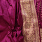 Burgundy Wine Pure Katan Silk Hand Weaved Kadwa Allover Small Buti with Heritage Design Border Banarasi Saree