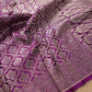 Resplendent Purple Mashru Silk Banarasi Saree