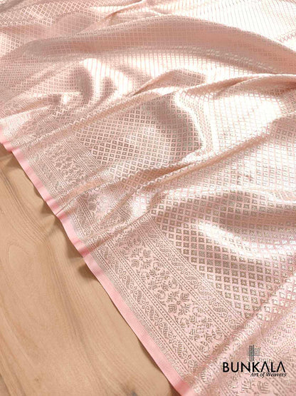 Blushing Pink Mashru Silk Banarasi Saree