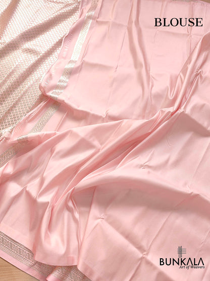 Blushing Pink Mashru Silk Banarasi Saree