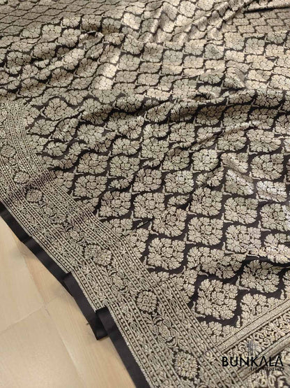 Black Mashru Silk Banarasi Saree