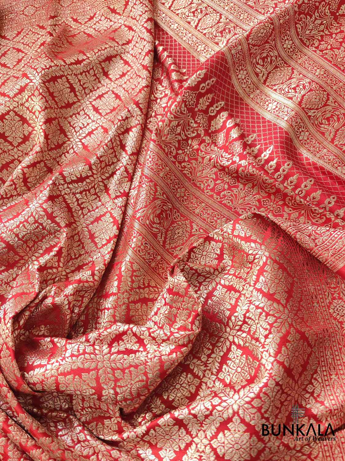 Red Banarasi Mashru Silk Saree