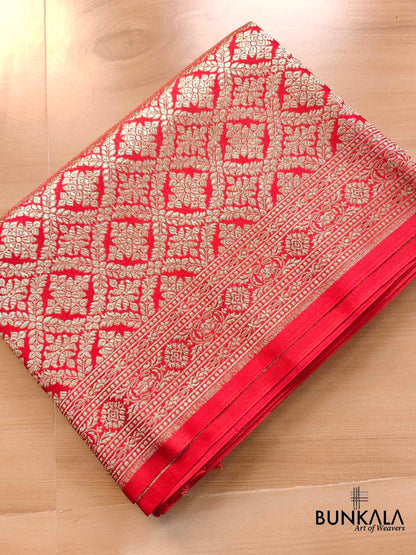 Red Banarasi Mashru Silk Saree
