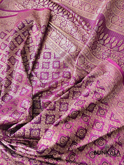 Purple Banarasi Mashru Silk Saree