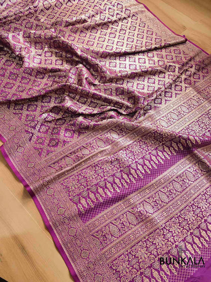 Purple Banarasi Mashru Silk Saree