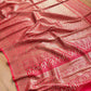 Reddish Pink Mashru Silk Banarasi Saree