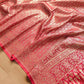 Reddish Pink Mashru Silk Banarasi Saree