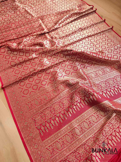 Maroon Mashru Silk Banarasi Saree