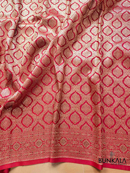 Maroon Mashru Silk Banarasi Saree